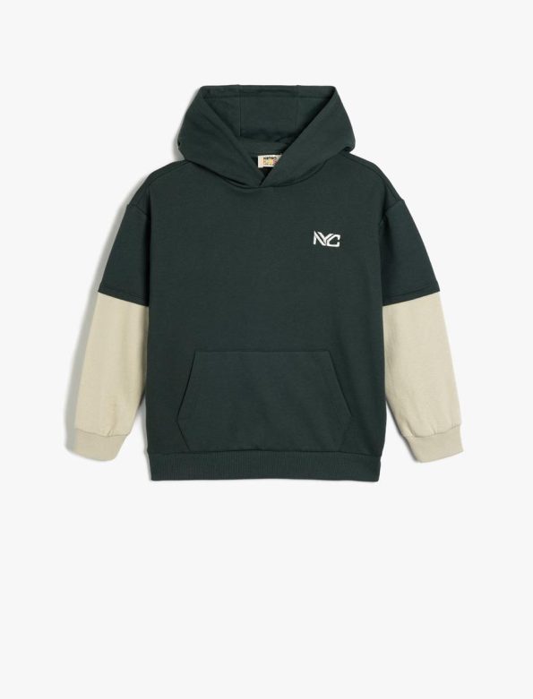 Boys' Hooded Sweatshirt with Print Details