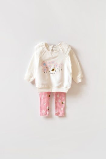 Floral Ruffled Legging Set for Baby Girls