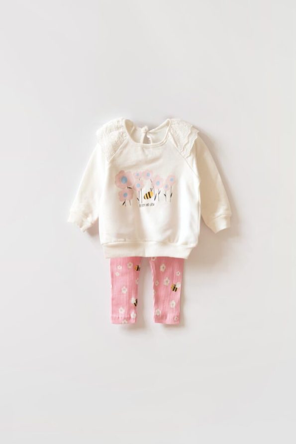 Floral Ruffled Legging Set for Baby Girls