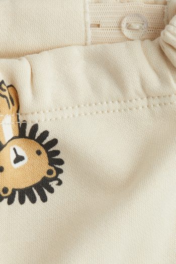 Printed Fleece Lined Sweatshirt Jogger Pants