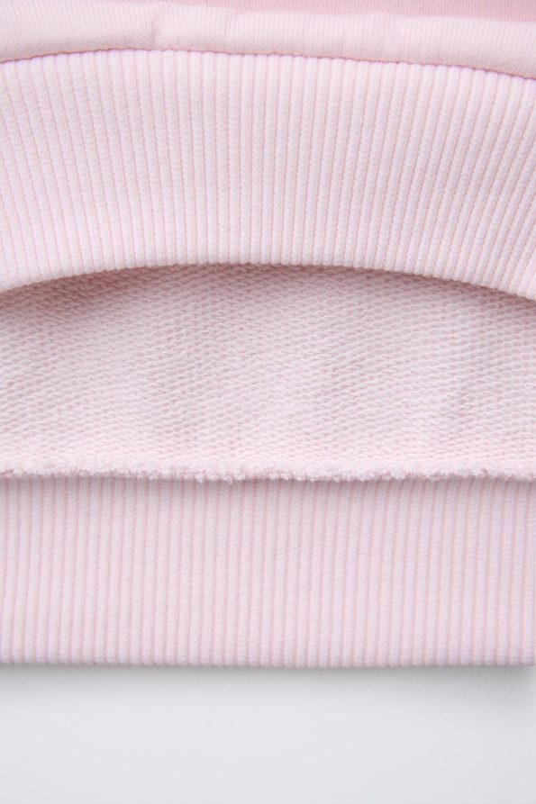 Girls' Cotton Pink Bow Patterned Sweatshirt and Floral Leggings Set