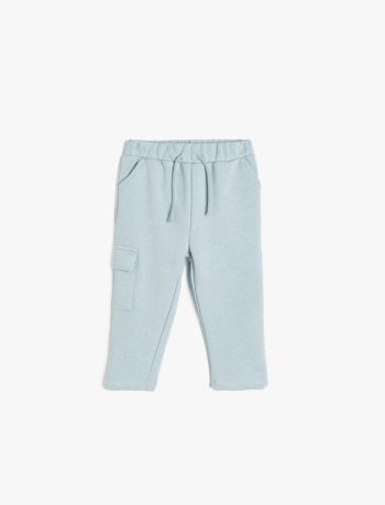 Boys' Pocket Detail Drawstring Cotton Blend Sweatpants