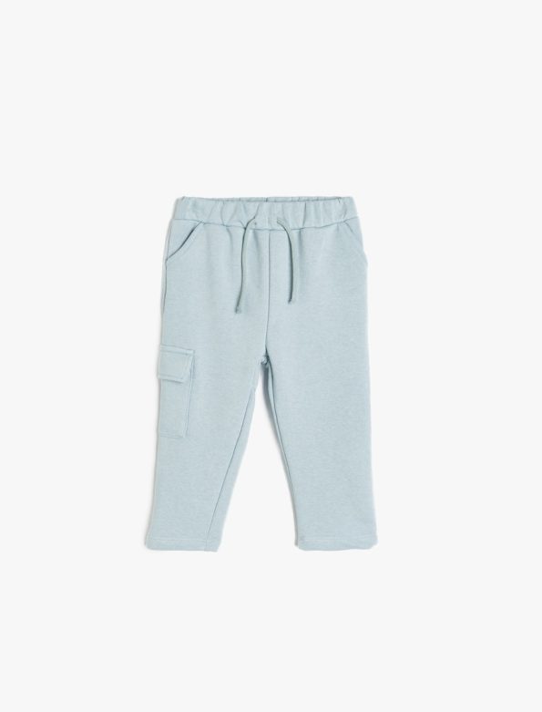 Boys' Pocket Detail Drawstring Cotton Blend Sweatpants