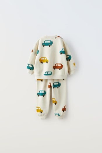 Boys' Cotton Car Print Sweatshirt and Sweatpants Set