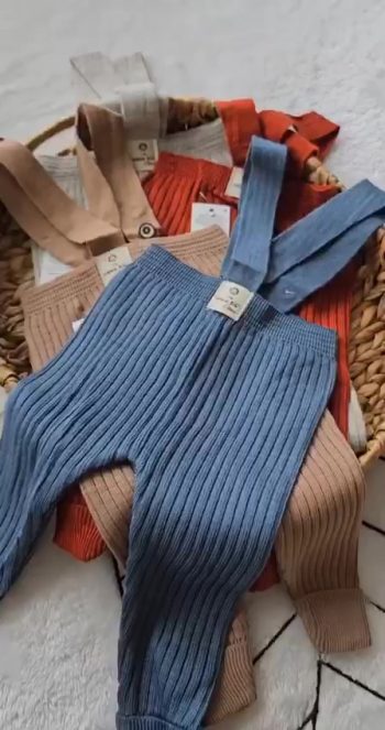 Sparrow Laurel Indigo High Waist Adjustable Baby Knit Leggings