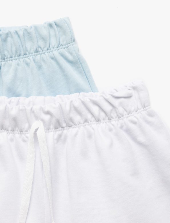 Girls' Cotton Elastic Waist Bermuda Basic 2-Pack Shorts Set
