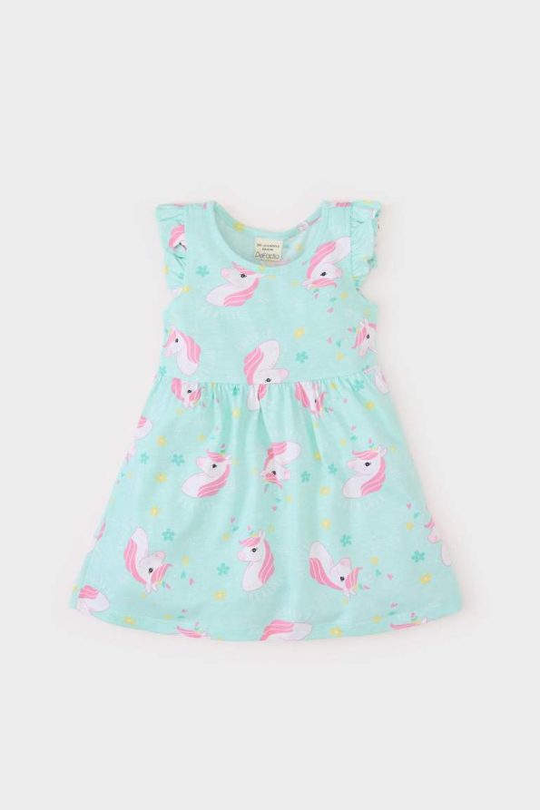Girls' Printed Short Sleeve Dress