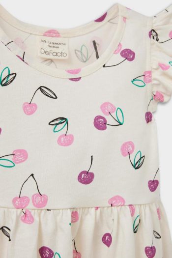 Girls' Short Sleeve Summer Dress with Pattern