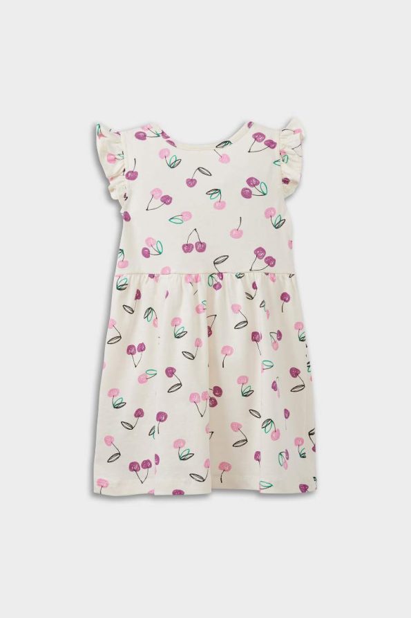 Girls' Short Sleeve Summer Dress with Pattern