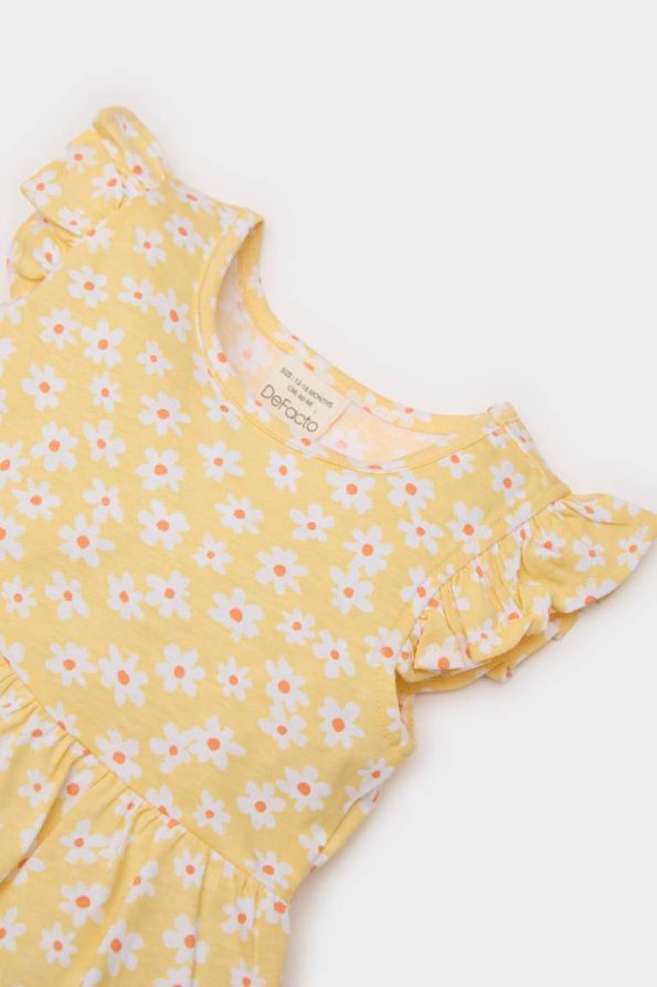Girls' Short Sleeve Floral Summer Dress