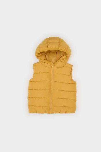 Boys' Waterproof Taffeta Hooded Puffer Vest