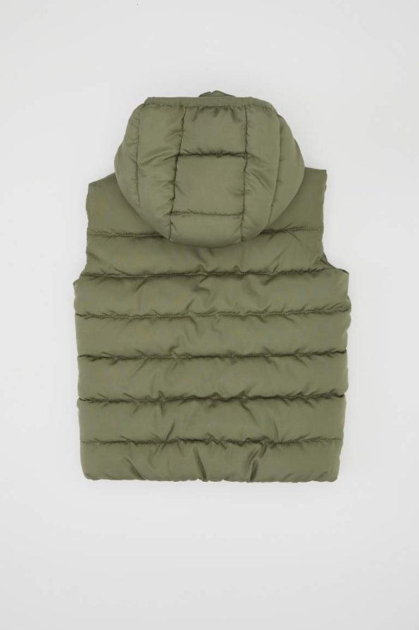 Boys' Waterproof Hooded Zippered Puffer Vest