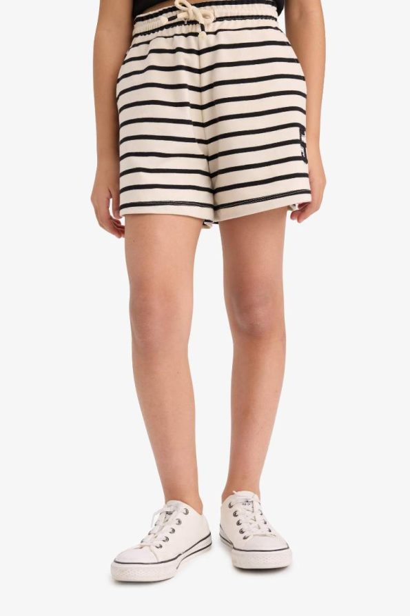 Girls' Elastic Waist Striped Shorts