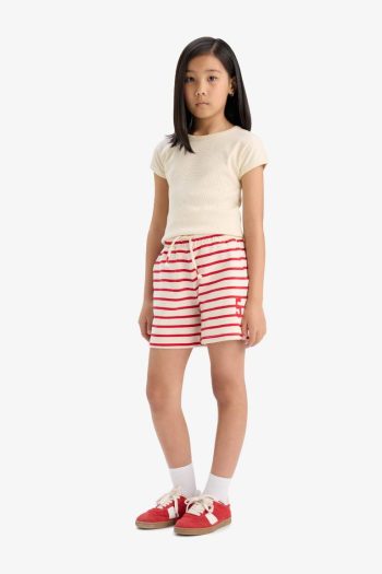 Girls' Elastic Waist Striped Shorts