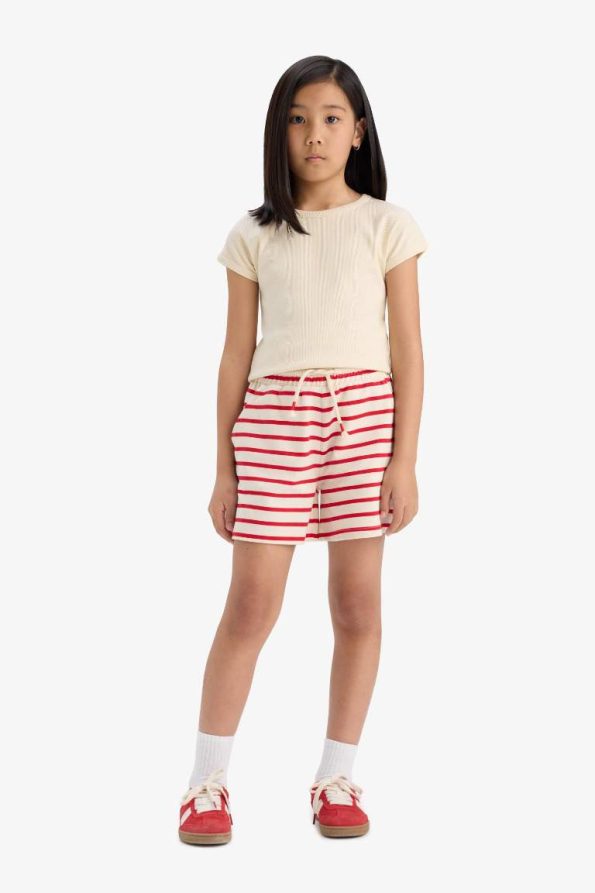 Girls' Elastic Waist Striped Shorts