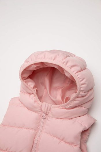 Girls' Baby Water-Resistant Hooded Zip-Up Puffer Vest