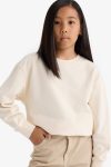 Girls' Relax Fit Crew Neck Basic School Sweatshirt