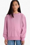 Girls' Relaxed Fit Round Neck Basic School Sweatshirt