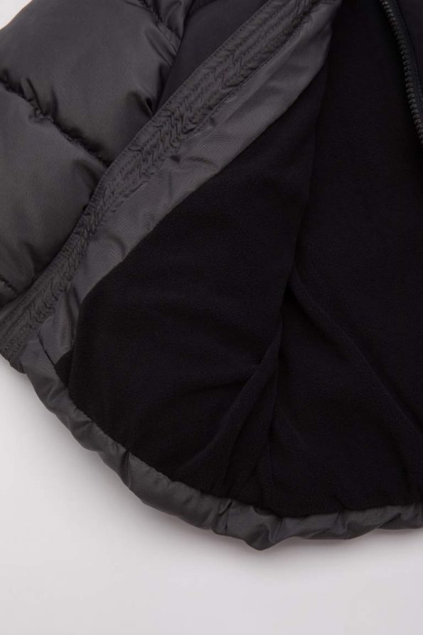 Boys' Hooded Water-Resistant Color Block Puffer Jacket with Fleece Lining