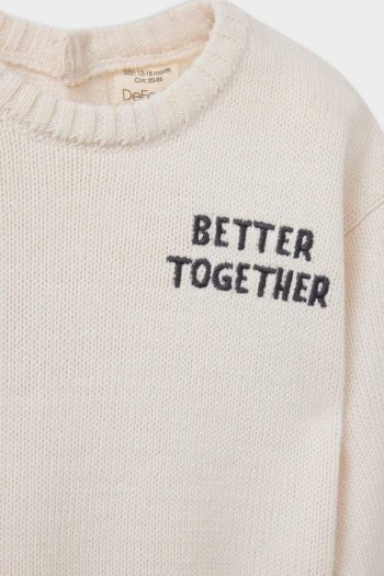 Boys' Printed Crew Neck Knit Sweater