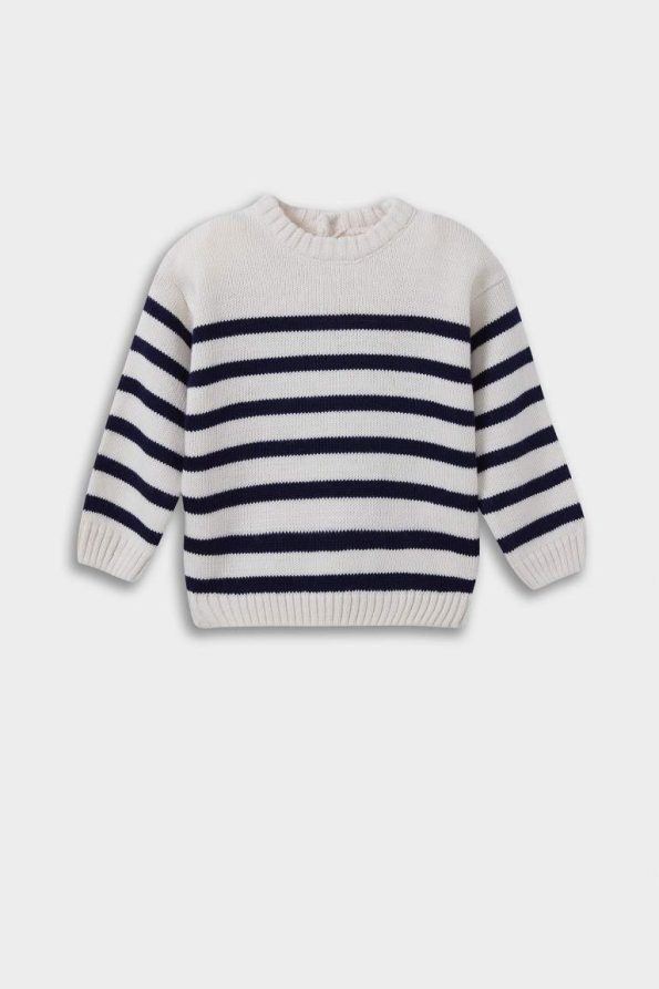 Boys' Regular Fit Striped Crew Neck Sweater