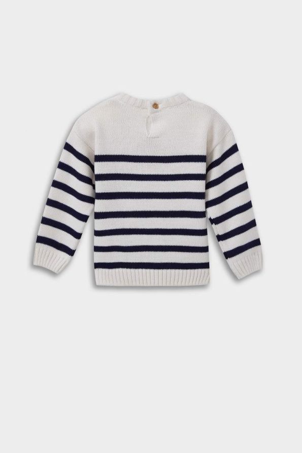 Boys' Regular Fit Striped Crew Neck Sweater
