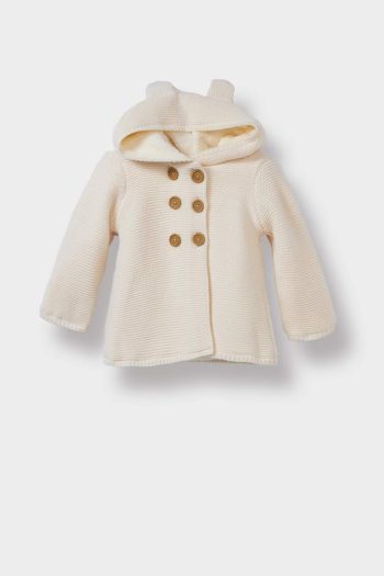Girls' Baby Hooded Knit Cardigan