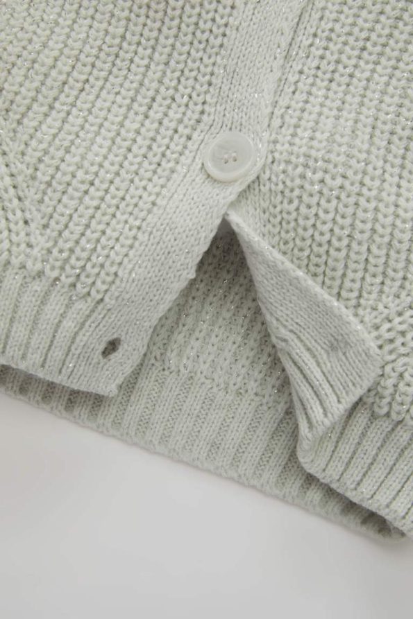 Sparkly Button-Up V-Neck Cardigan for Baby Girls