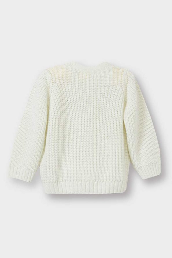 Girls' V-Neck Buttoned Knit Cardigan