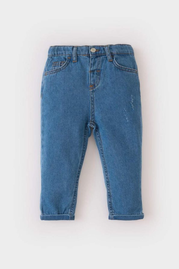Boys' Elastic Waist Straight Leg Denim Pants