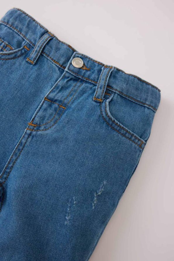 Boys' Elastic Waist Straight Leg Denim Pants