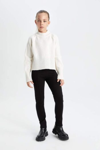 Girls' School Long Black Straight Leg Leggings
