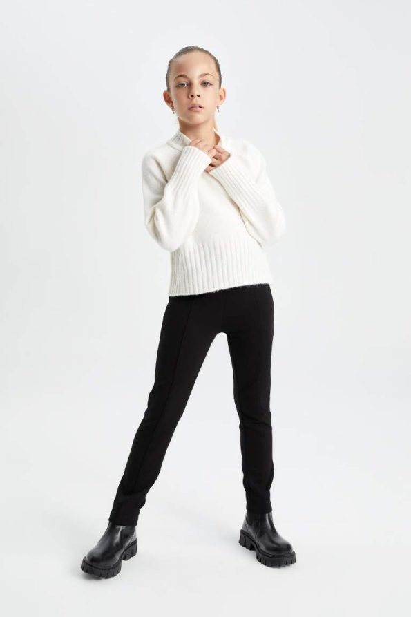 Girls' School Long Black Straight Leg Leggings