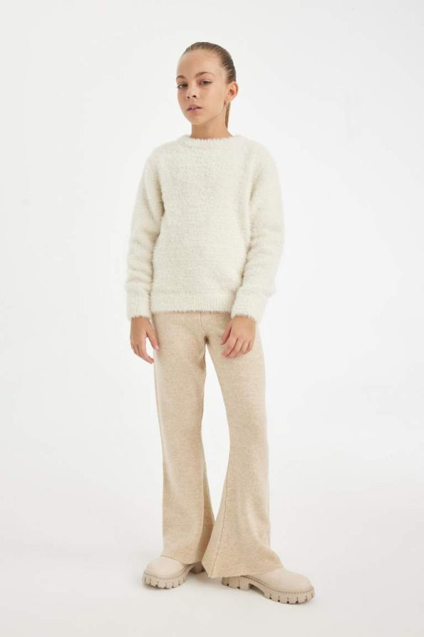 Girls' Flare Fit Basic Straight Knit Pants