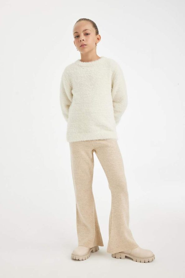 Girls' Flare Fit Basic Straight Knit Pants