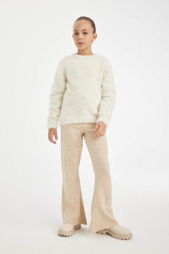 Girls' Flare Fit Basic Straight Knit Pants