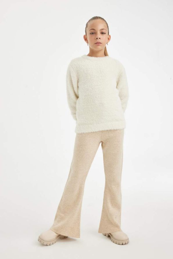 Girls' Flare Fit Basic Straight Knit Pants