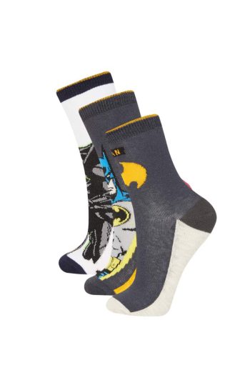 Boys' Batman 3-Pack Cotton Long Socks