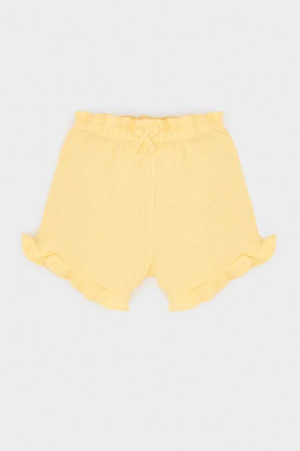 Girls' Baby Elastic Waist Waffle Shorts