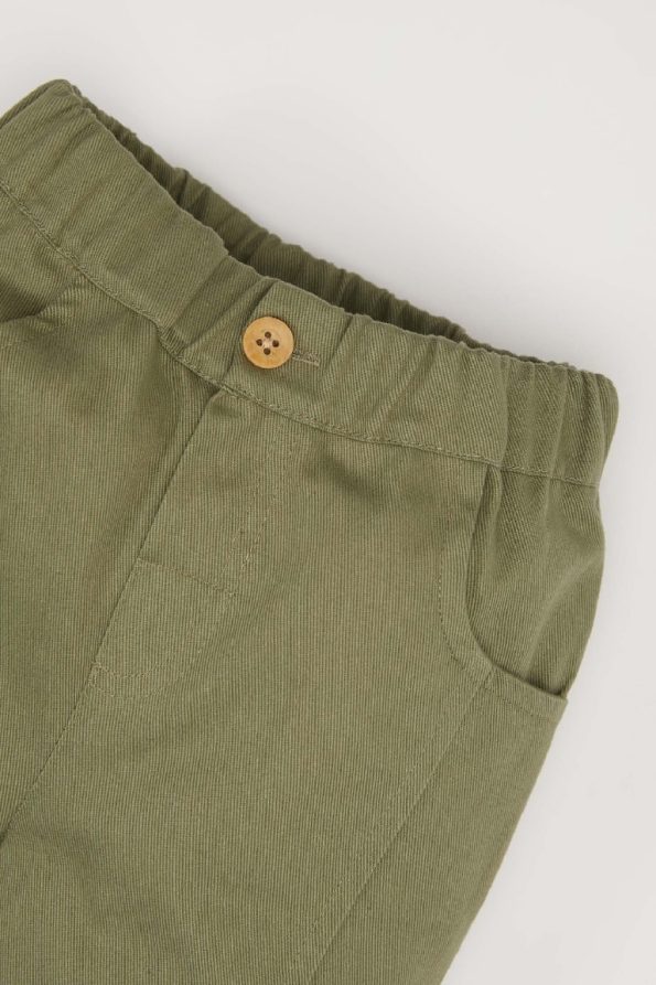 Boys' Elastic Waist Plain Gabardine Pants