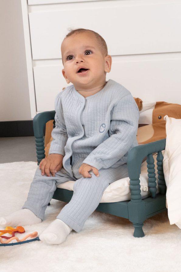 Quilted Blue Baby Set