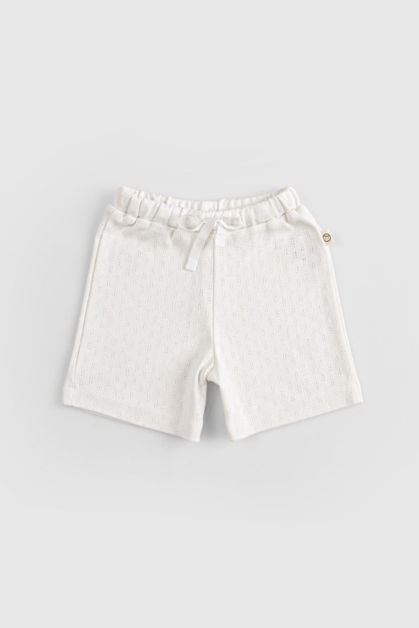 Organic Cotton Pointel Baby Ecru Short Set