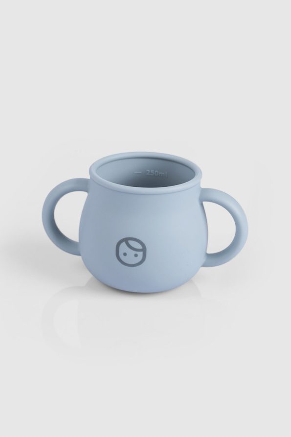 Silicone Straw Cup and Snack Cup Blue