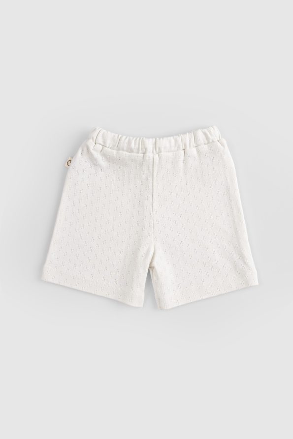 Organic Cotton Pointel Baby Ecru Short Set