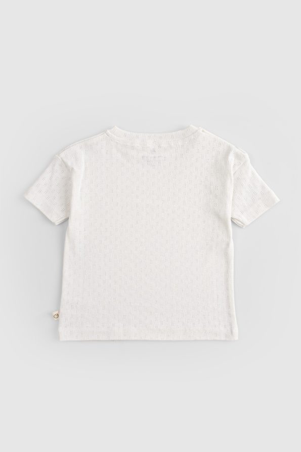 Organic Cotton Pointel Baby Ecru Short Set