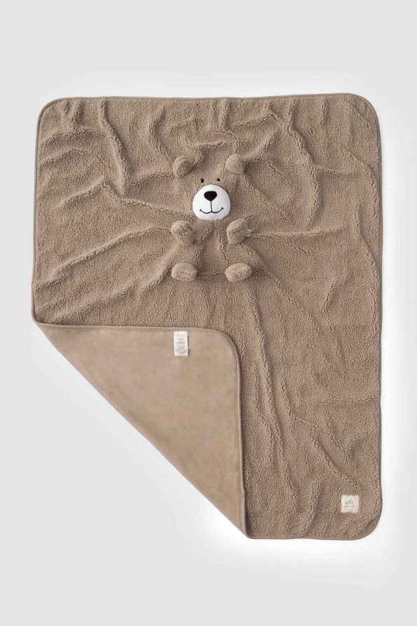 Wellsoft Bear Coffee Baby Blanket
