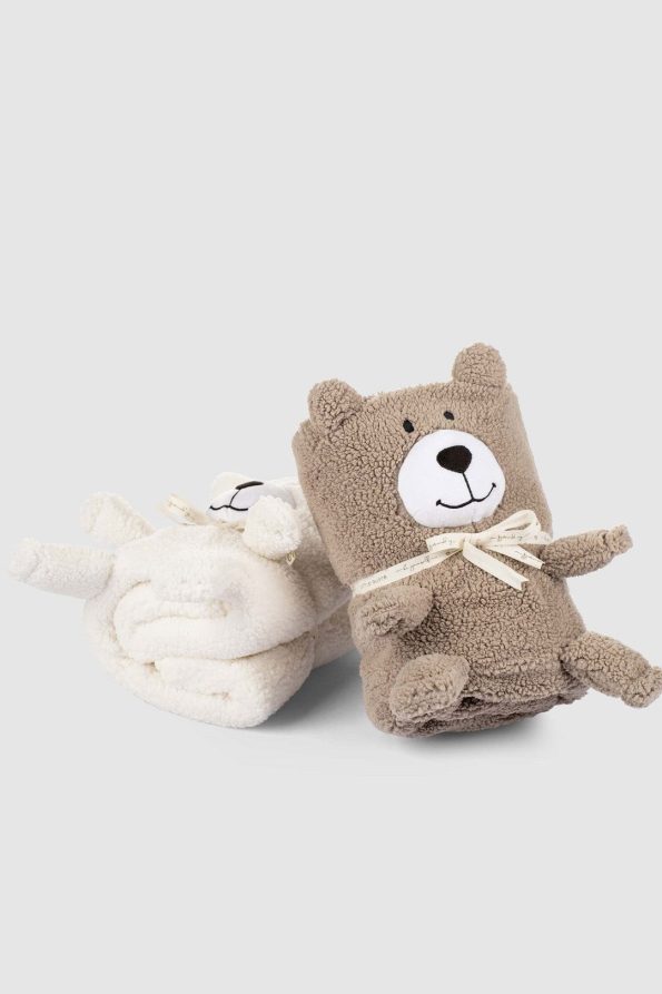 Wellsoft Bear Coffee Baby Blanket