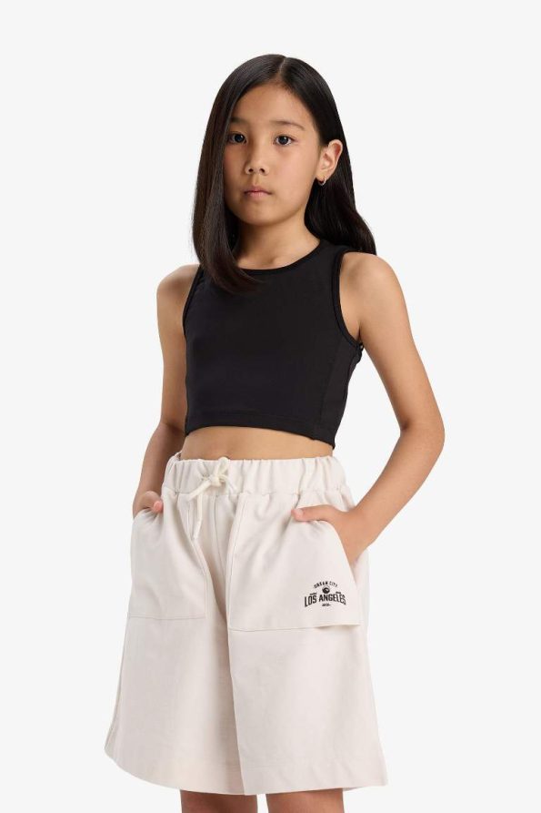 Girls' Basic Elastic Waist Shorts