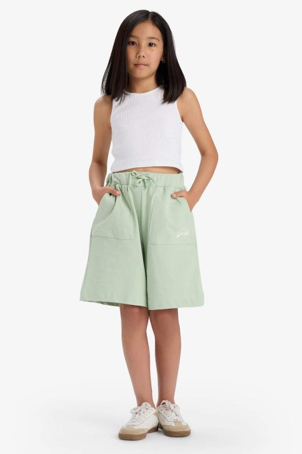 Girls' Basic Plain Elastic Waist Shorts