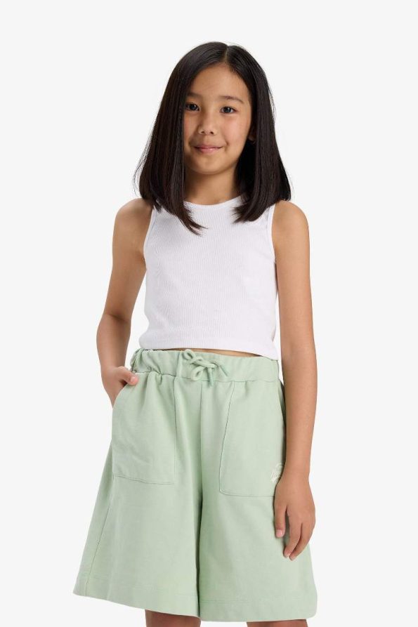 Girls' Basic Plain Elastic Waist Shorts